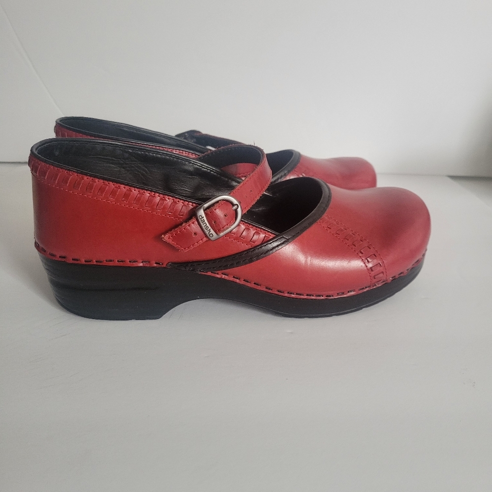 Red Leather Mary Jane Shoes
